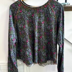 Natural Life Floral Long Sleeve Top - Multicolor